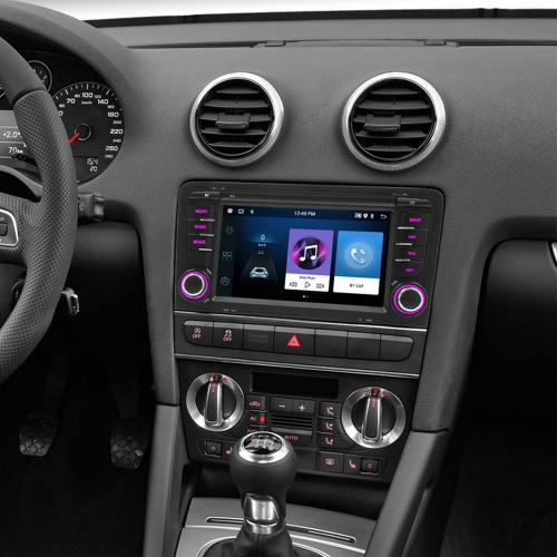 Autorádio pre Audi A3 osadené v palubnej doske – OEM zástavba 2DIN