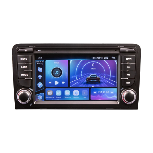 Autorádio pre Audi A3 – Android rozhranie, hudobný prehrávač a navigácia na 7" displeji