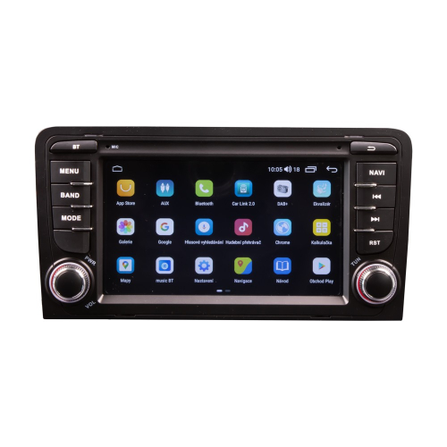 Autorádio pre Audi A3 – Android menu, česká lokalizácia, Google Play, navigácia