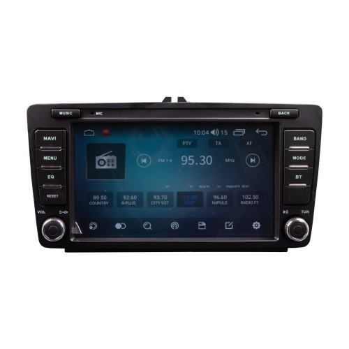 Autorádio pre Škoda Octavia II – FM tuner s RDS, zobrazenie staníc na 7" displeji