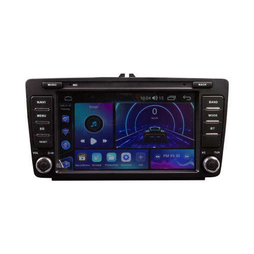 Autorádio pre Škoda Octavia II – Android rozhranie, hudobný prehrávač a navigácia