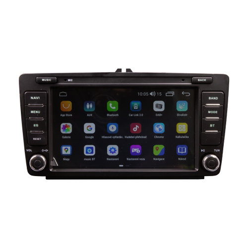 Autorádio pre Škoda Octavia II – Android menu, česká lokalizácia, Google, navigácia, DAB+