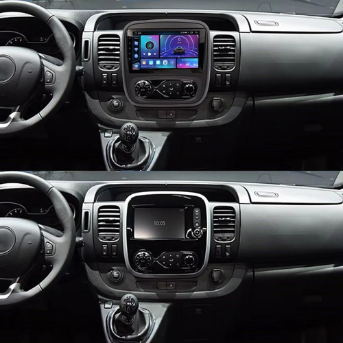 Autorádio pre Opel Vivaro a Renault Trafic – porovnanie pred a po zástavbe v palubnej doske