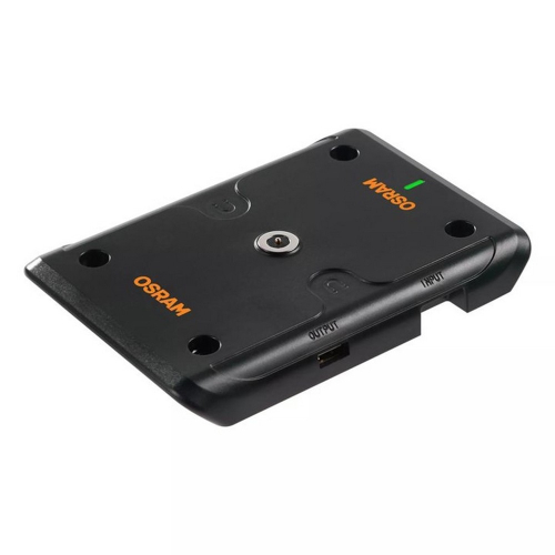 OSRAM LEDinspect Single Charge Pad LEDIL423 – šikmý pohľad, porty a indikátor nabíjania