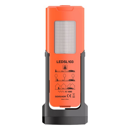 OSRAM Truck Flare Signal TA19 LEDSL103 – zadná strana s bielym LED modulom a certifikáciou GGVS/ADR