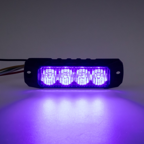 Výstražné LED svetlo CH-040 modré 20 W – rozsvietený modul, homologizácia ECE R65