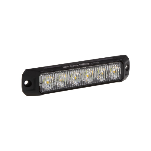Výstražné LED svietidlo CH-060AW – bočný pohľad, montážne otvory, rozteč 120 mm, výška 11 mm