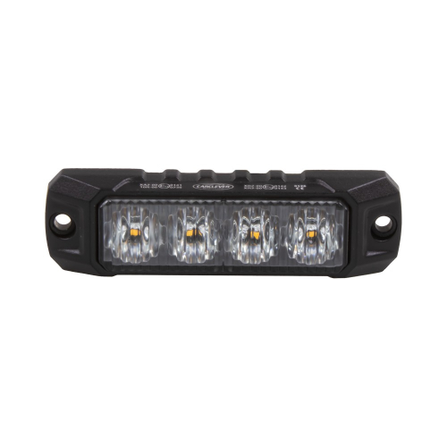 Výstražný LED predátor – čelný pohľad, 4 LED diódy, priehľadná šošovka, hliníkové telo