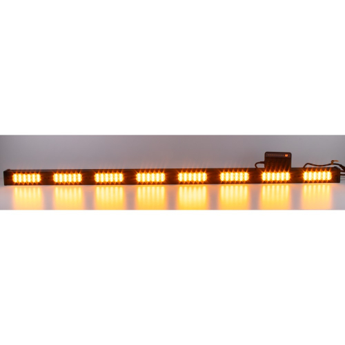 LED výstražná alej 96 W – rozsvietené oranžové svetlo, čelný pohľad, 8 modulov