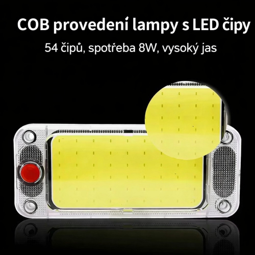 Detail COB LED modulu – 54 čipov na jednom plošnom spoji, príkon 8 W