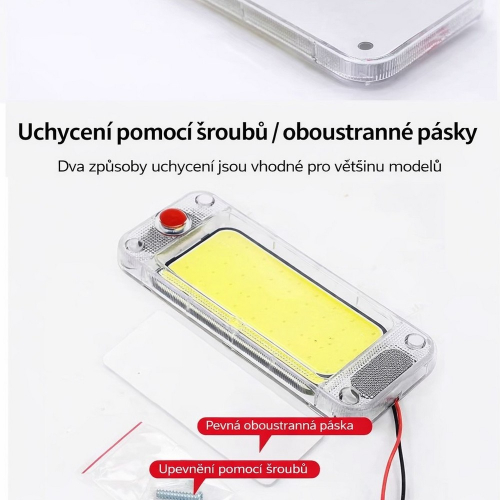 Montáž LED svetla – obojstranná lepiaca páska a skrutky pre trvalé uchytenie