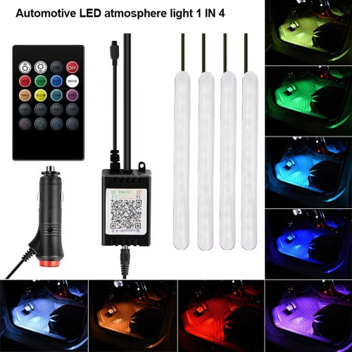 Kompletná sada 95RGB-SET23 CL – 4 pásiky, kontrolér, diaľkový ovládač, CL kábel a farebné varianty osvetlenia priestoru nôh
