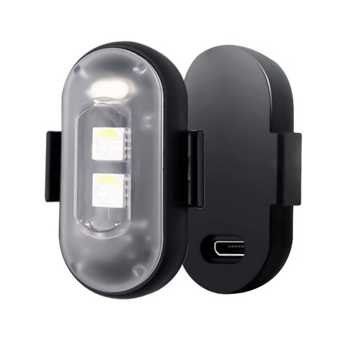 Mini LED výstražné svetlo spredu a zozadu – 2 LED diódy a USB-C konektor na nabíjanie