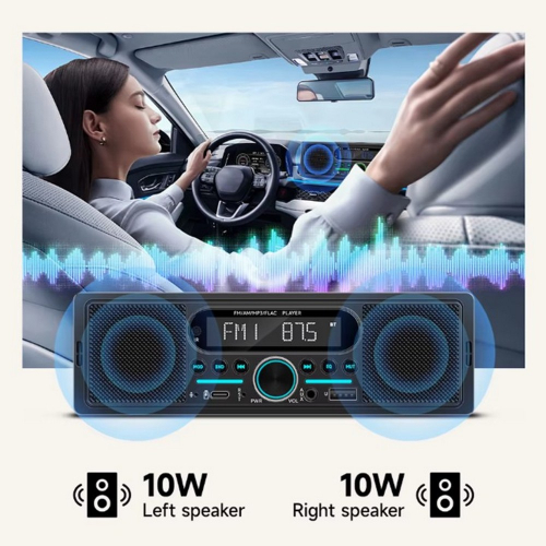 Vstavaný reproduktor autorádia 2× 10 W – handsfree volanie cez Bluetooth, vizualizácia zvuku