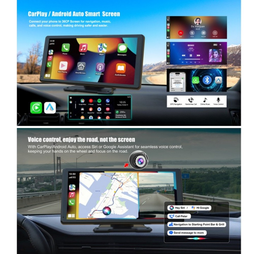 Bezdrôtové Apple CarPlay a Android Auto na monitore – navigácia, hudba a hlasové ovládanie z telefóna