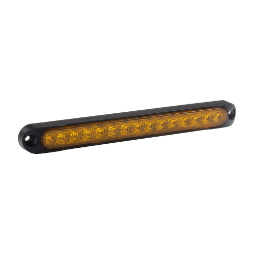 LED směrovka – boční pohled, černé tělo ABS, montážní otvory