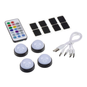 RGB LED ambientné osvetlenie interiéru auta – sada 4 ks, diaľkový ovládač, USB-C
