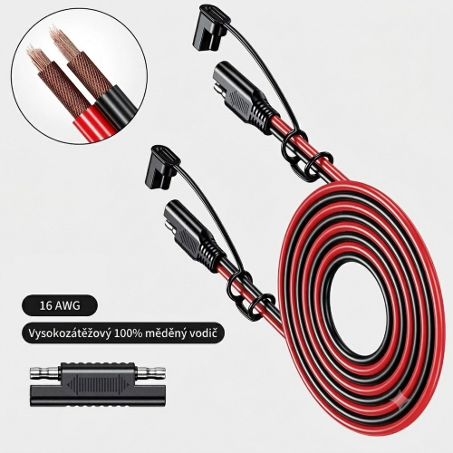 Detail konektorov predlžovacieho kábla SAE–SAE – 16 AWG, 100 % medený vodič, ochranná krytka