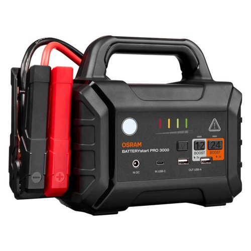 OSRAM BATTERYstart PRO 3000 predný panel a svorky