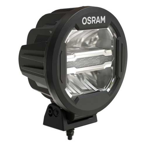 Bočný pohľad na LED svetlomet OSRAM MX180-CB – hliníkové puzdro s chladiacimi rebrami a nastaviteľný držiak
