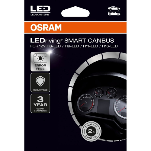 OSRAM H8/H9/H11/H16 LEDriving SMART CANBUS predná strana balenia