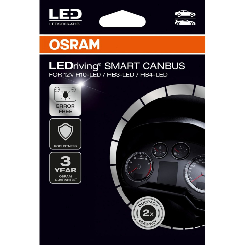 OSRAM H10/HB3/HB4 LEDriving SMART CANBUS predná strana balenia
