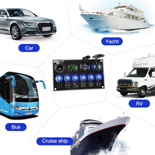 Prepínačový panel pre autá, lode, karavany a autobusy