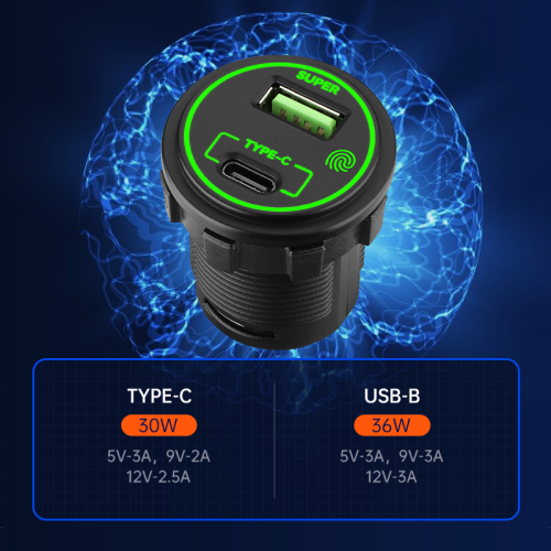 USB-C PD a USB-A QC 3.0 nabíjací modul 66 W