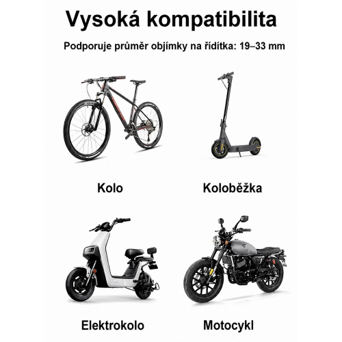 Kompatibilita držiaka s bicyklom, kolobežkou, e-bikom a motorkou