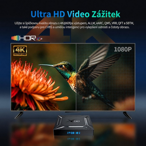 Multimediálny prehrávač X96 s podporou 4K UltraHD a HDR10+