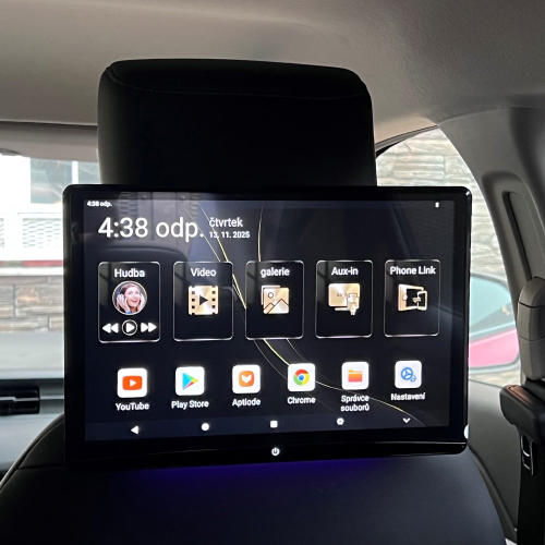 LCD monitor 12,4" s Androidom namontovaný na opierke sedadla