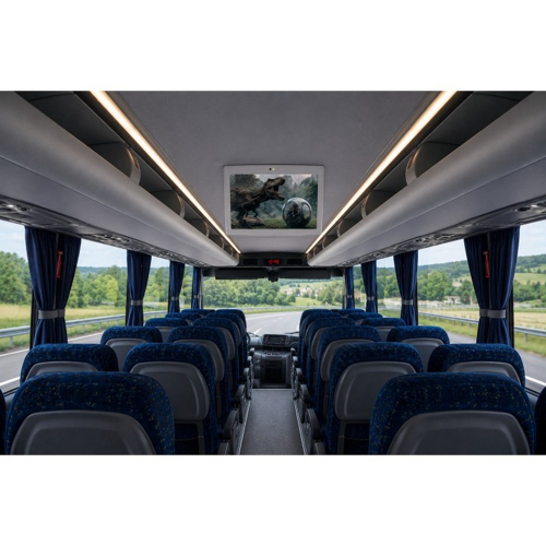 Stropný LCD monitor 15,6" v interiéri autobusu