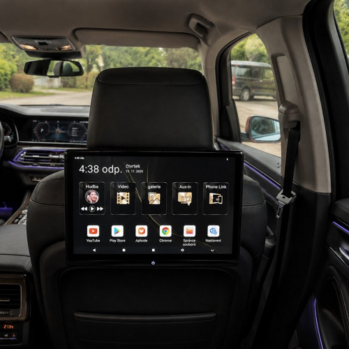 LCD monitor 12,4" s Androidom namontovaný na sedadle BMW