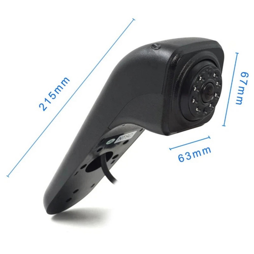 Rozmery cúvacej kamery pre VW Crafter a MAN TGE – dĺžka 215 mm, výška 67 mm, šírka 63 mm