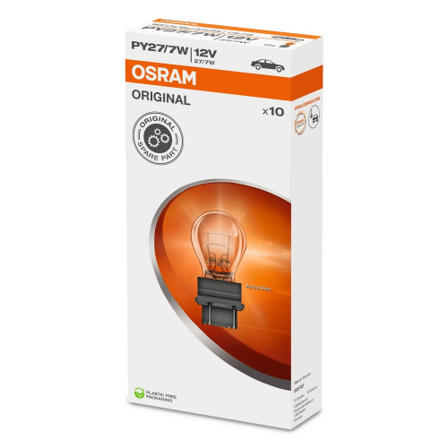 Balenie 10 oranžových autožiaroviek OSRAM ORIGINAL PY27/7W 12 V