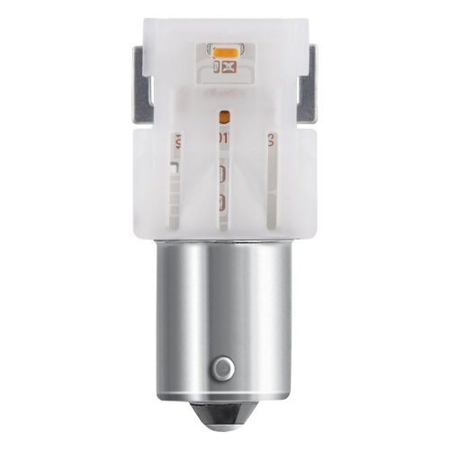 Detail oranžovej LED autožiarovky OSRAM LEDriving SL P21W s päticou BA15s