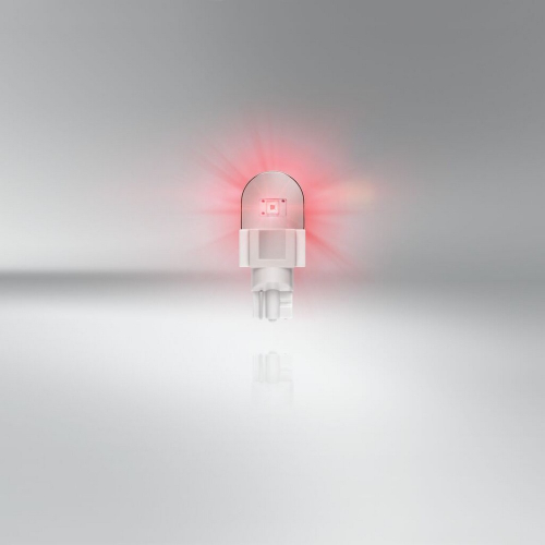 Červené svetlo LED žiarovky OSRAM W16W