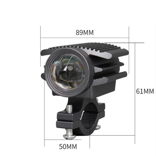 Rozmery motocyklového LED svetla 89 × 61 × 50 mm