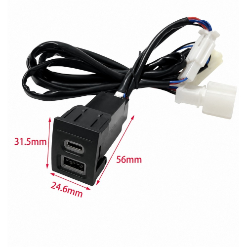 Rozmery USB-C nabíjačky 31,5 × 24,6 × 56 mm