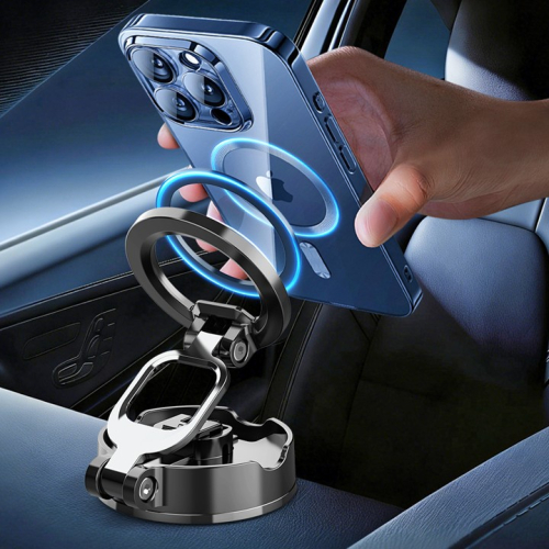 Magnetický držiak r-16V s telefónom pri uchytení pomocou MagSafe systému