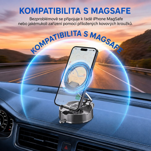 Magnetický držiak r-16V uchytený na kuchynskom obklade s telefónom pri sledovaní receptu