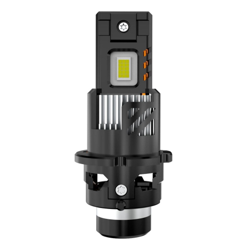 Čelný pohľad na LED žiarovku D2S s viditeľným LED čipom