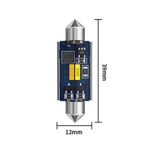 Rozmery LED žiarovky C5W Sufit – dĺžka 39 mm a šírka 12 mm