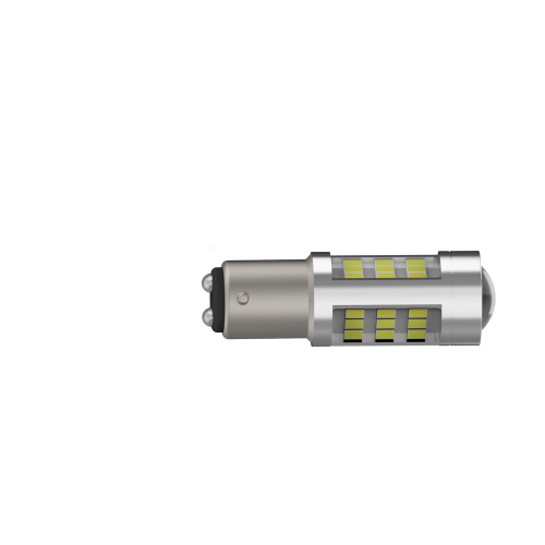 Bočný pohľad na LED žiarovku BAY15D s 33 čipmi SMD 2835 rozmiestnenými po obvode