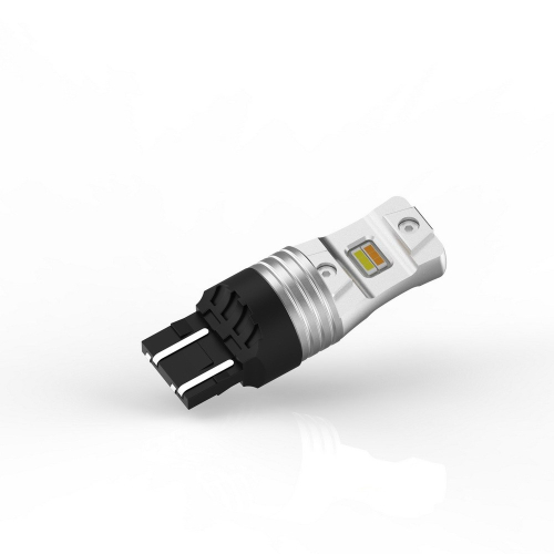 LED žiarovka T20 7443 Switchback s bielym a oranžovým CSP LED čipom a hliníkovým telom