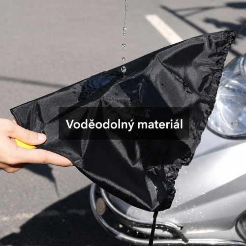 Detail vodoodolného materiálu ochranného vaku na prilbu pri kontakte s vodou