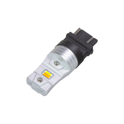 Detail LED žiarovky T20 3157 s hliníkovým telom, kombinovaným CSP čipom a štyrmi kontaktmi