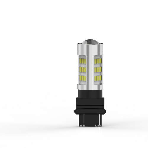 Čelný pohľad na LED žiarovku T20 3157 s dvojvláknovou päticou