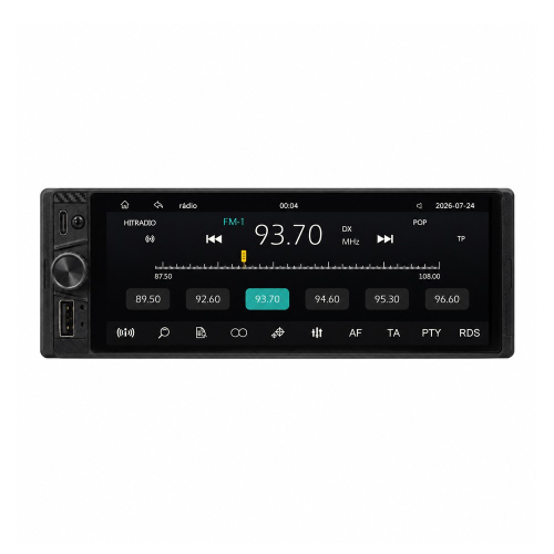 1DIN autorádio s 6,28" dotykovým displejom a FM RDS tunerom