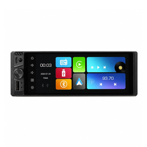 Hlavné menu 1DIN autorádia s Bluetooth, USB a prehrávaním hudby